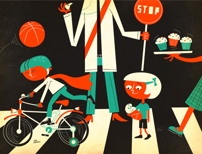 BenSandersCrossingIllustration